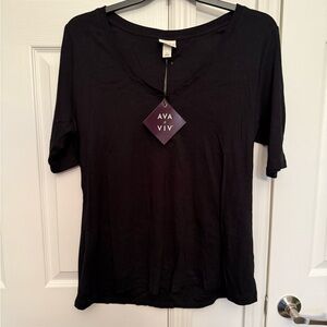 Ava & Viv Women's Classic Black Short Sleeve Tee